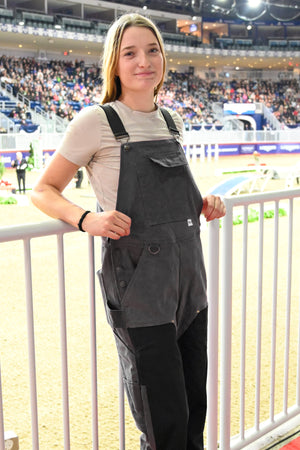 Zenith grey work overalls reinforced stitching and pocket detail