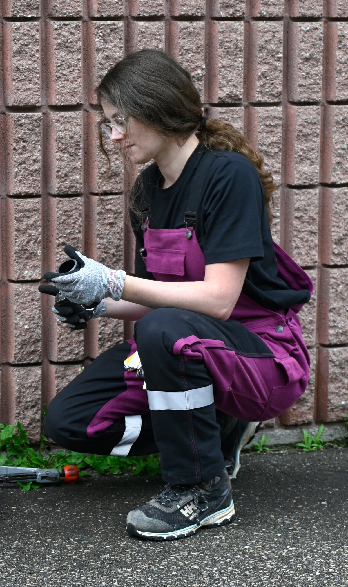 Zenith Cranberry Women’s Work Overalls Reflective Stripe